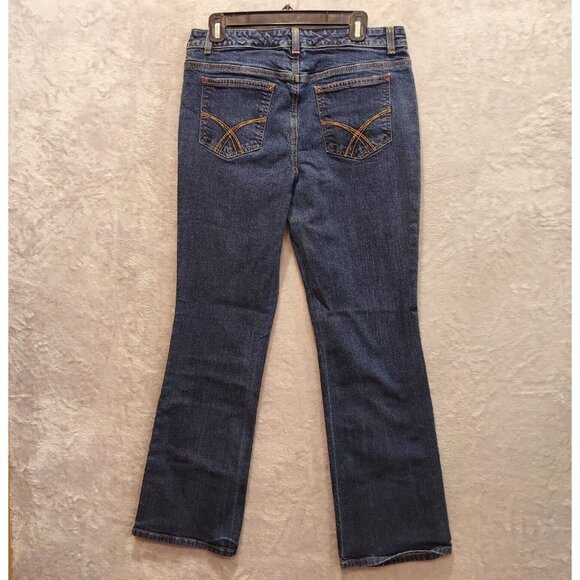 Tommy Hilfiger Hope Boot Jeans Womens Size 12R 32x29 Dark Wash Bootcut logo - Picture 2 of 13